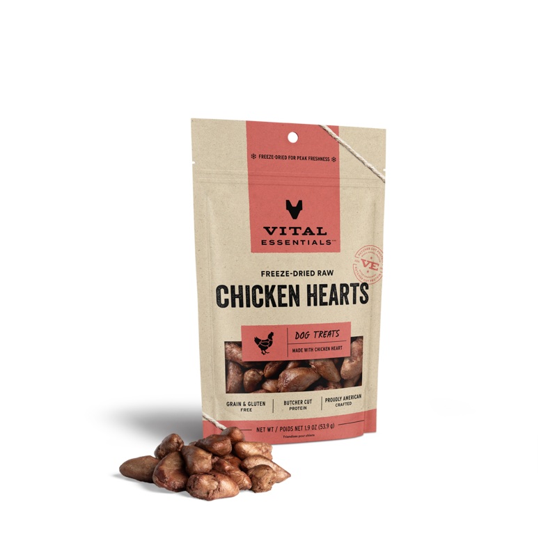 Vital Essentials Freeze-Dried Chicken Hearts Dog Treats