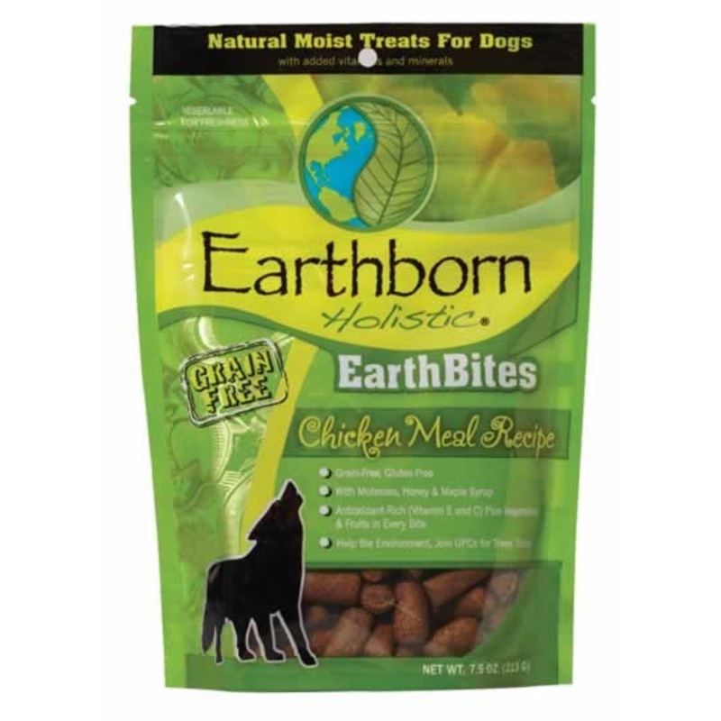 Earthborn Holistic EarthBites Grain Free Chicken Meal Recipe Moist Treats for Dogs