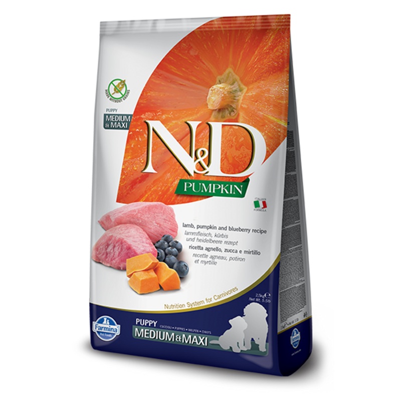 Farmina Pet Foods Medium & Maxi Puppy Grain Free Lamb Pumpkin & Blueberry Formula Dry Dog Food