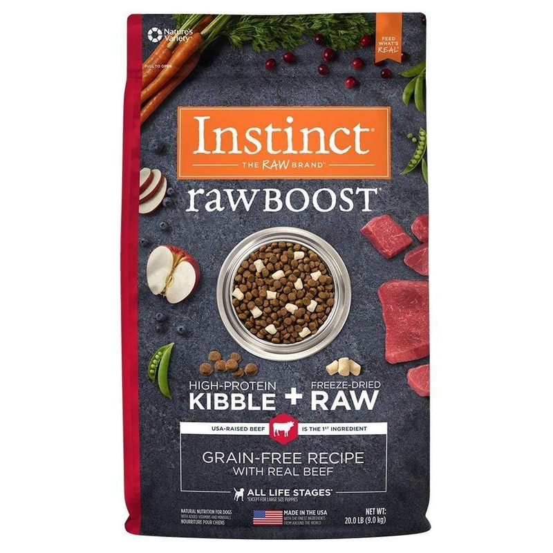 Instinct Raw Boost Grain Free Recipe with Real Beef Natural Freeze-Dried Raw + Kibble Dry Dog Food