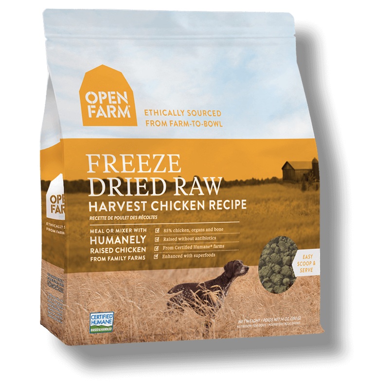 Open Farm Grain Free Harvest Chicken Recipe Freeze Dried Raw Dog Food