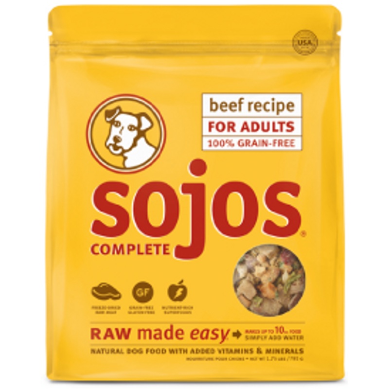 Sojos Complete Beef Recipe Adult Grain-Free Freeze-Dried Raw Dog Food