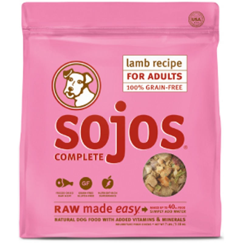 Sojos Complete Lamb Recipe Adult Grain-Free Freeze-Dried Dehydrated Dog Food