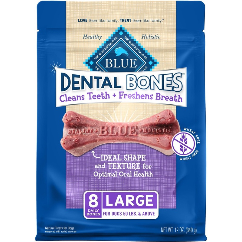 Blue Buffalo Dental Bones All Natural Rawhide-Free Large Sized Dental Dog Treats