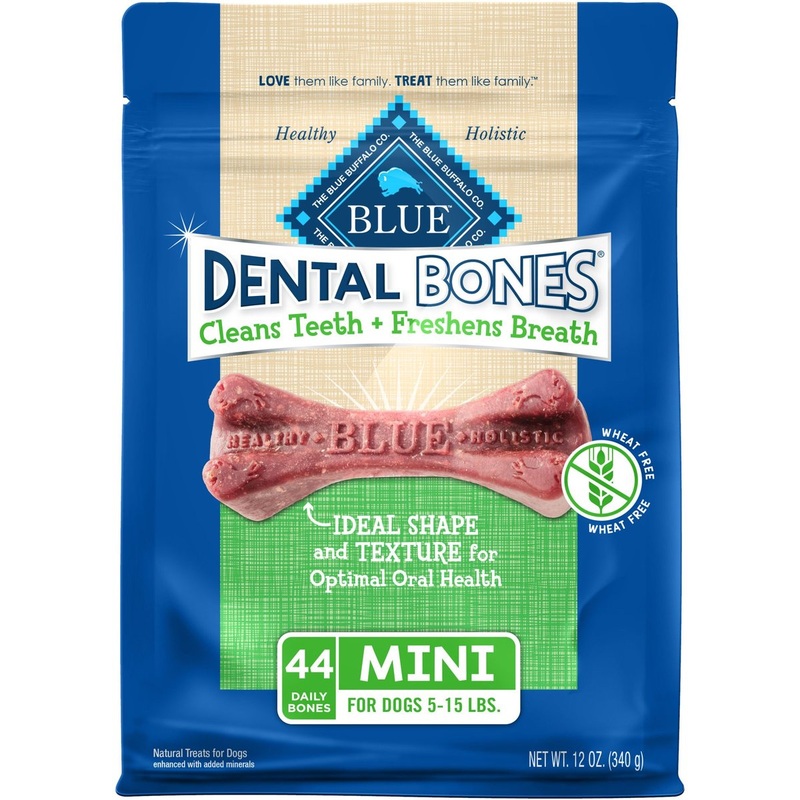 Blue Buffalo Dental Bones All Natural Rawhide-Free Mini Sized Dental Dog Treats