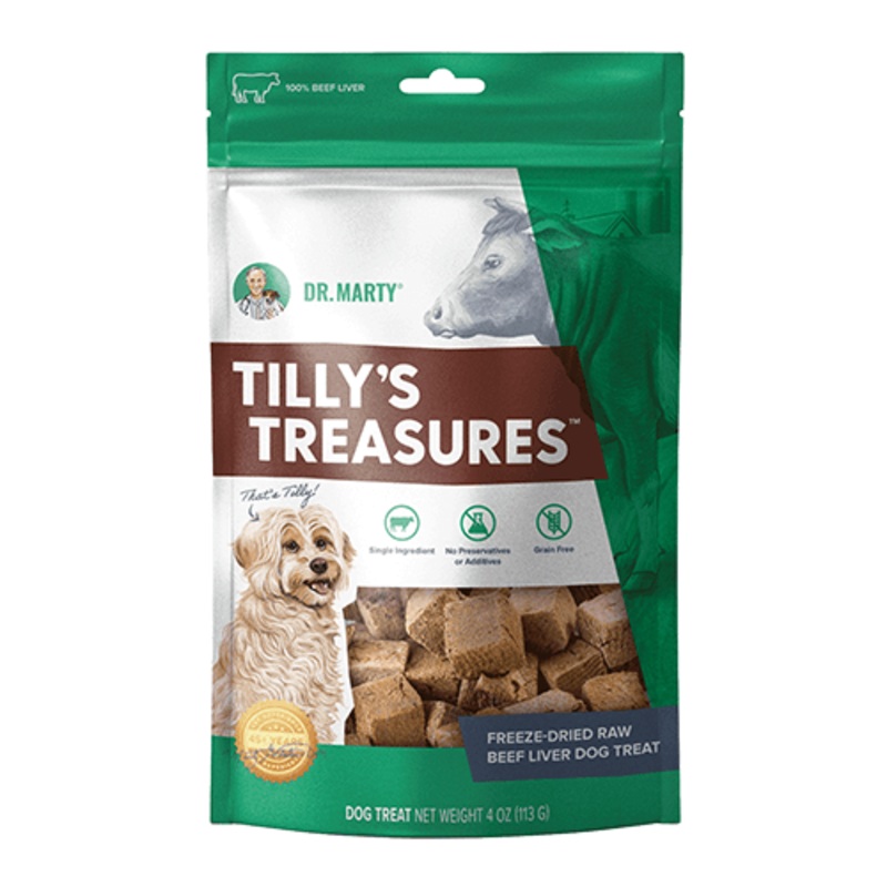 DR. MARTY Tillys Treasures Freeze Dried Raw Beef Liver Dog Treats