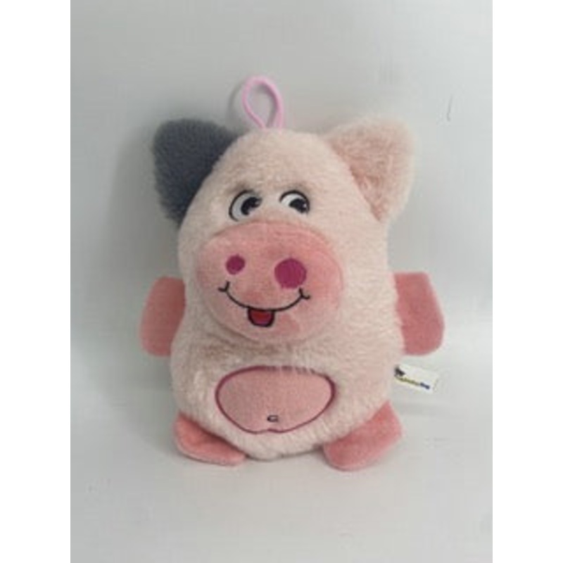 Lightning Dog Barnyard Bouncy Pink Piggy Plush Dog Toy