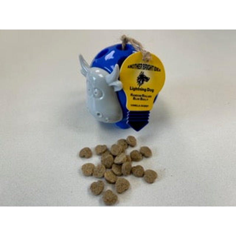 Lightning Dog Random Rollers Blue Bully Treat Dispensing Dog Toy