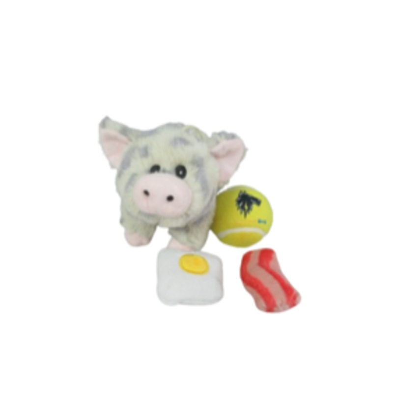 Lightning Dog Roundy Speckled Piggy Plush Dog Toy