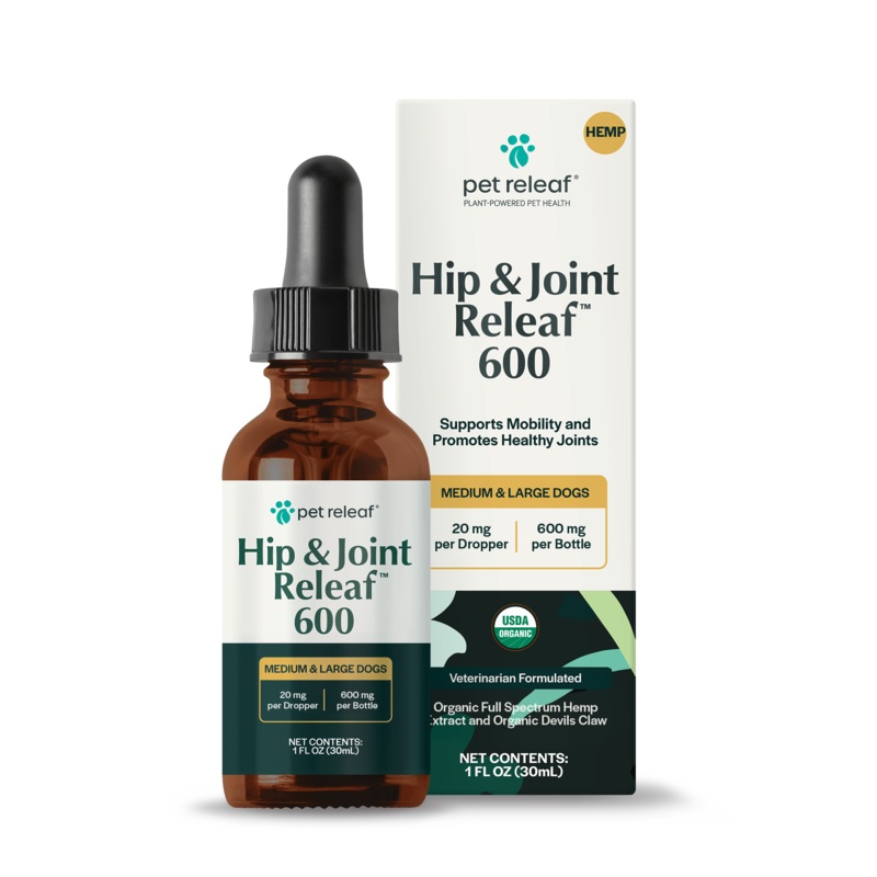Pet Releaf Hip & Joint Releaf 600mg Hemp Oil for Dogs