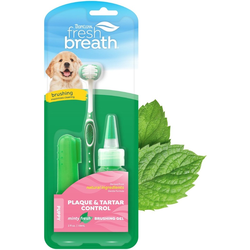 TropiClean Fresh Breath Oral Care Plaque & Tartar Defense Puppy Dental Kit