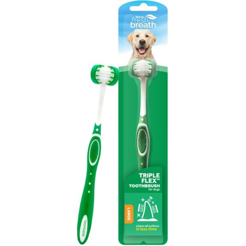 TropiClean Fresh Breath Tripleflex Plaque & Tartar Remover Large Dog Toothbrush