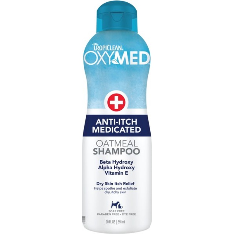 TropiClean OxyMed Medicated Itch Relief Oatmeal Shampoo for Dogs