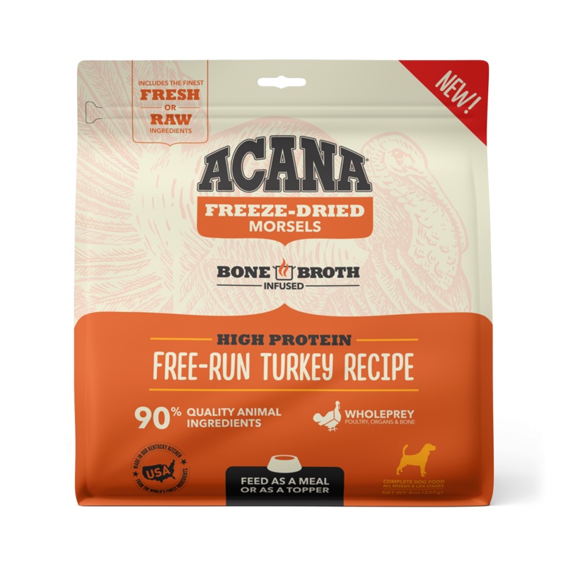 Acana Freeze-Dried Food Free-Run Turkey Recipe Morsels for Dogs