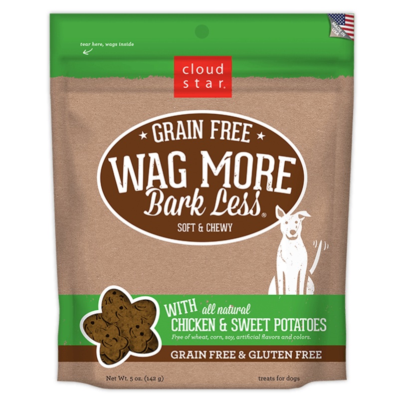 Cloud Star Wag More Bark Less Soft and Chewy Grain Free Chicken and Sweet Potatoes Dog Treats