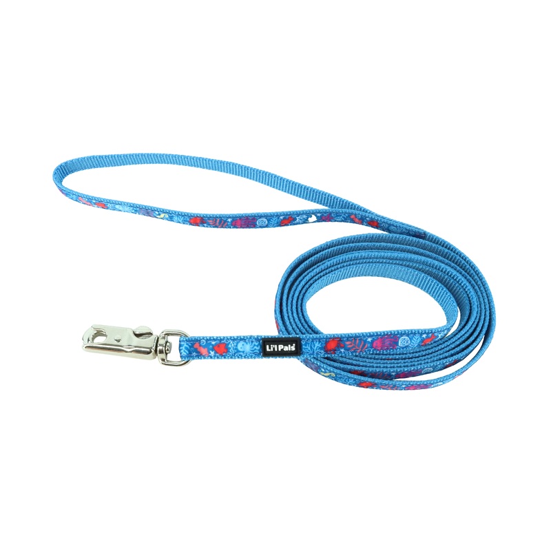Coastal Pet Products Li'l Pals Charming Ribbon Overlay Dog Leash in Li'l Sea Creatures