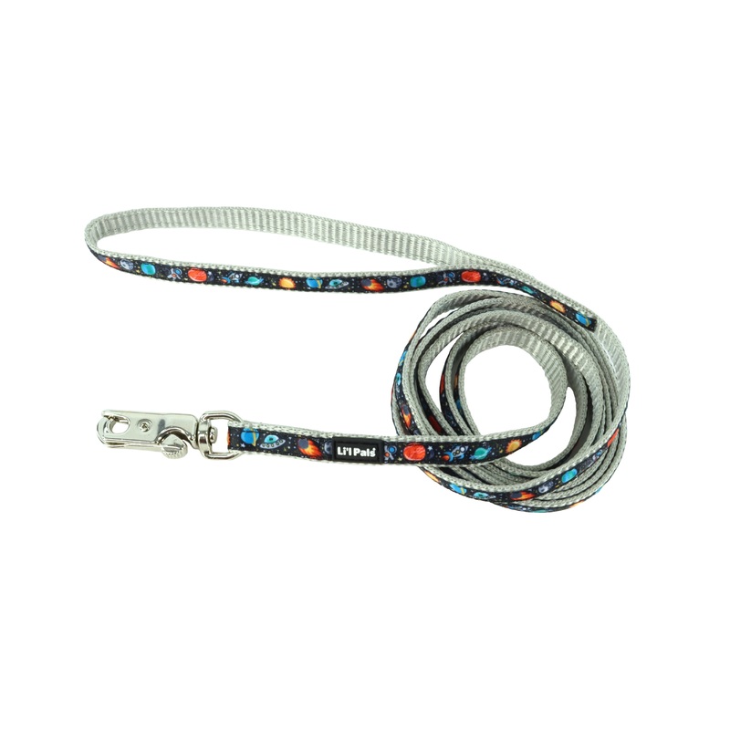 Coastal Pet Products Li'l Pals Charming Ribbon Overlay Dog Leash in Li'l Space Explorers