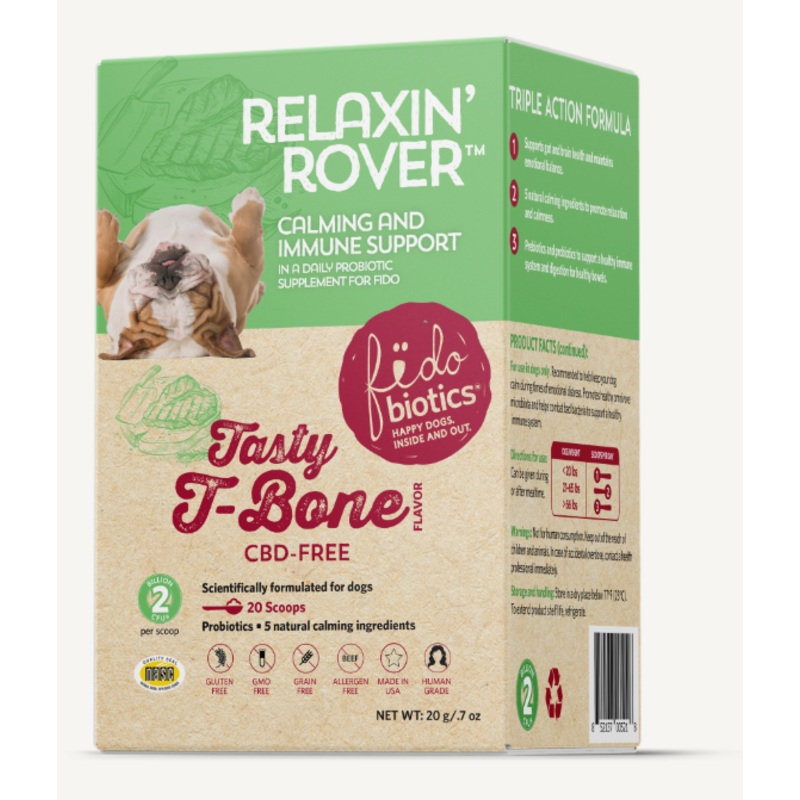 Fidobiotics Relaxin' Rover Calming Probiotic Immune Support Supplement for Dogs