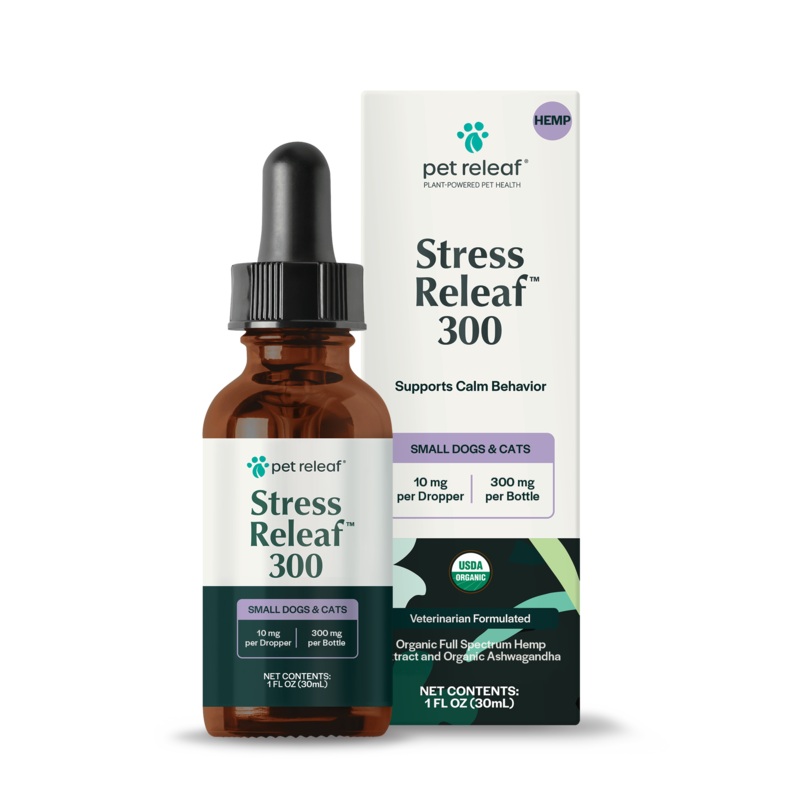 Pet Releaf Stress Releaf 300mg Hemp Oil for Dogs & Cats