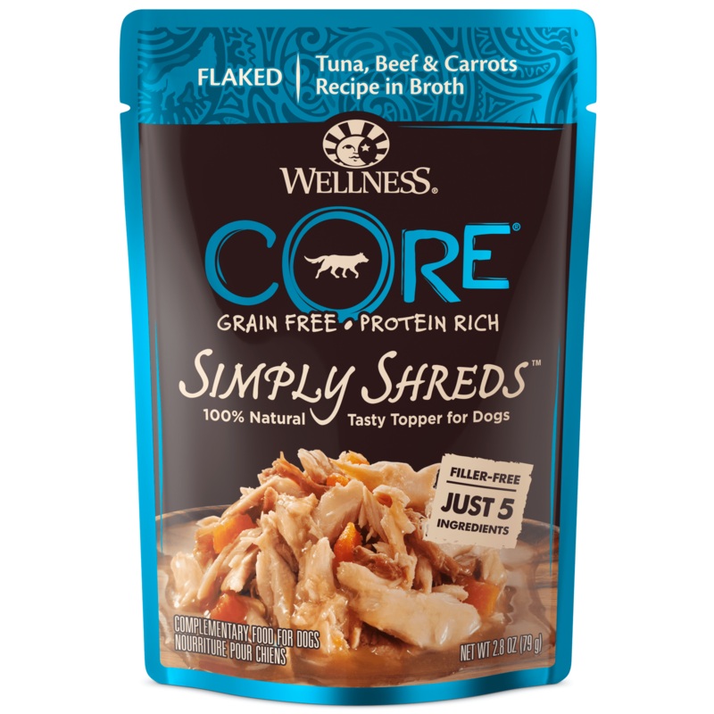 Wellness CORE Simply Shreds Tuna Beef & Carrots In Broth Dog Food Topper