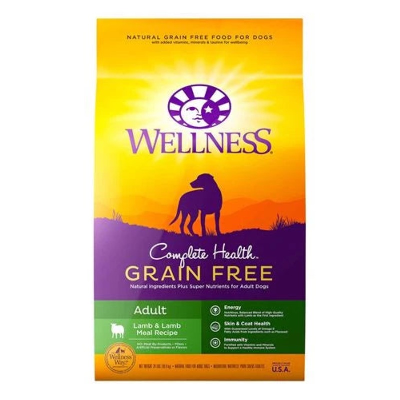 Wellness Grain-Free Complete Health Adult Lamb & Lamb Meal Recipe Dry Dog Food