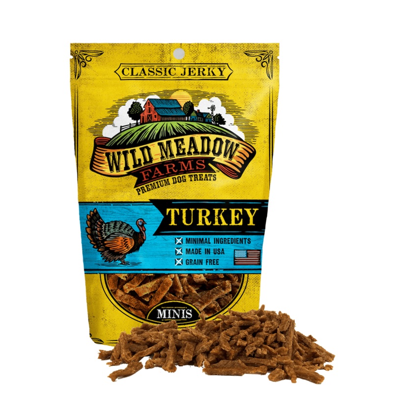 Wild Meadow Farms Classic Turkey Jerky Minis Treats for Dogs