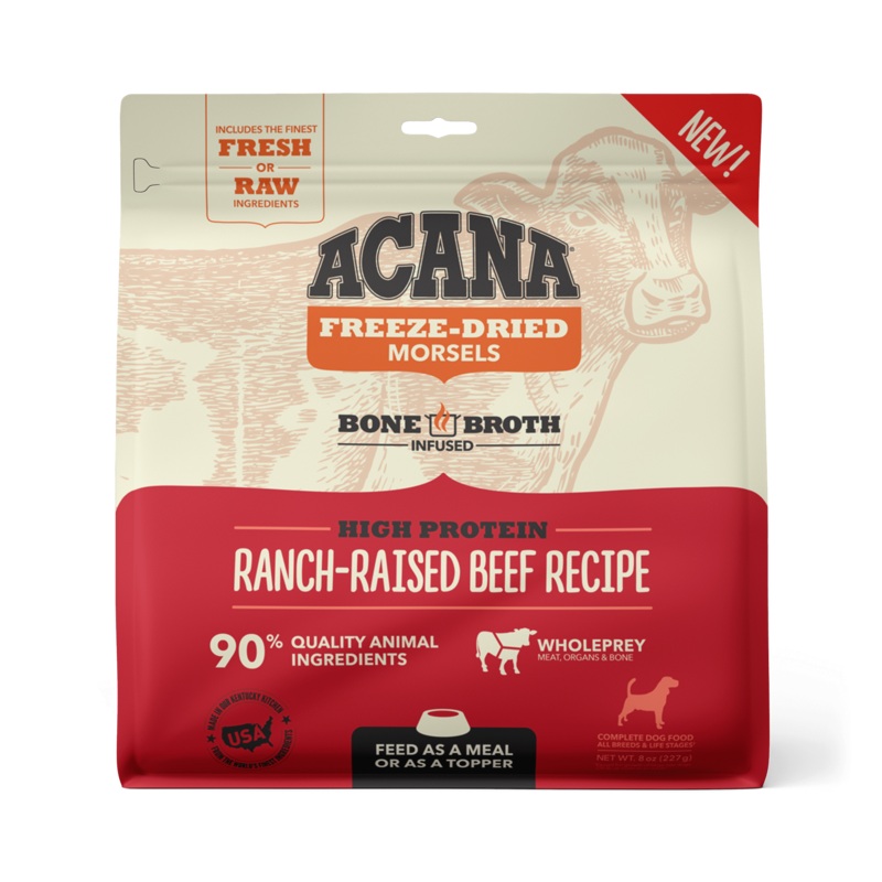 Acana Freeze-Dried Food Ranch-Raised Beef Recipe Morsels for Dogs