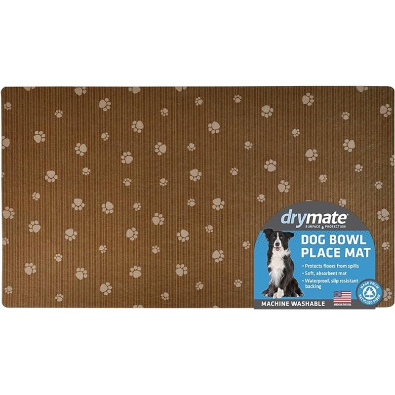 Drymate Brown Stripes with Tan Paws Feeding Placemat for Pets