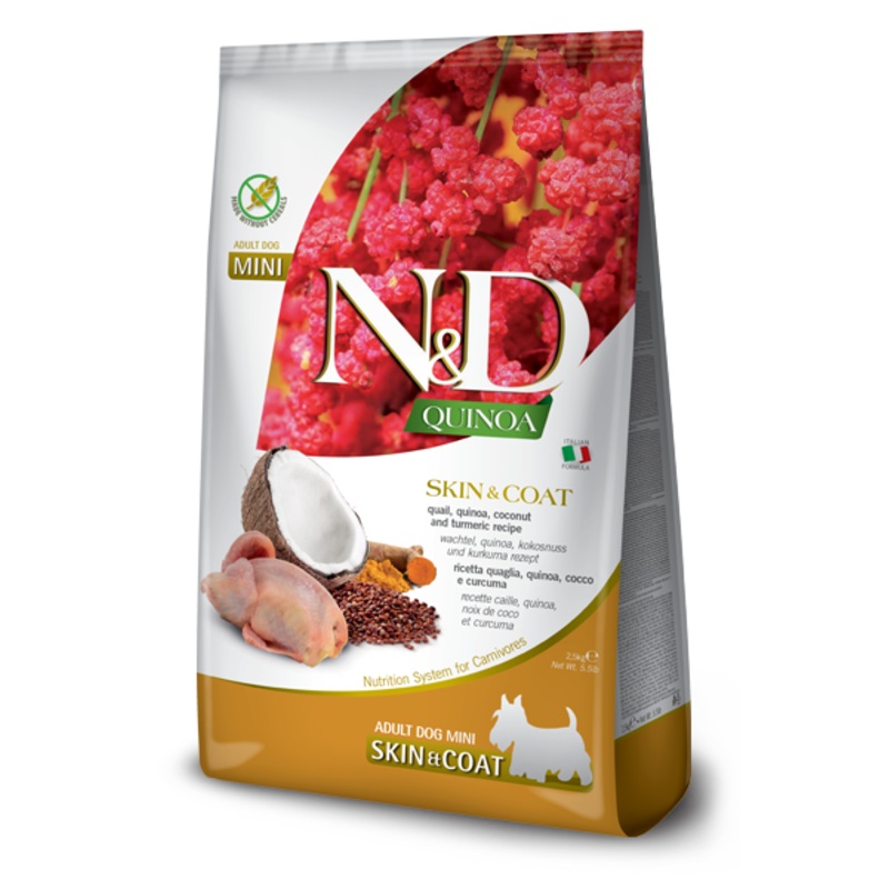 Farmina Pet Foods Mini Adult Skin & Coat Quail, Quinoa, Coconut & Turmeric Formula Dry Dog Food