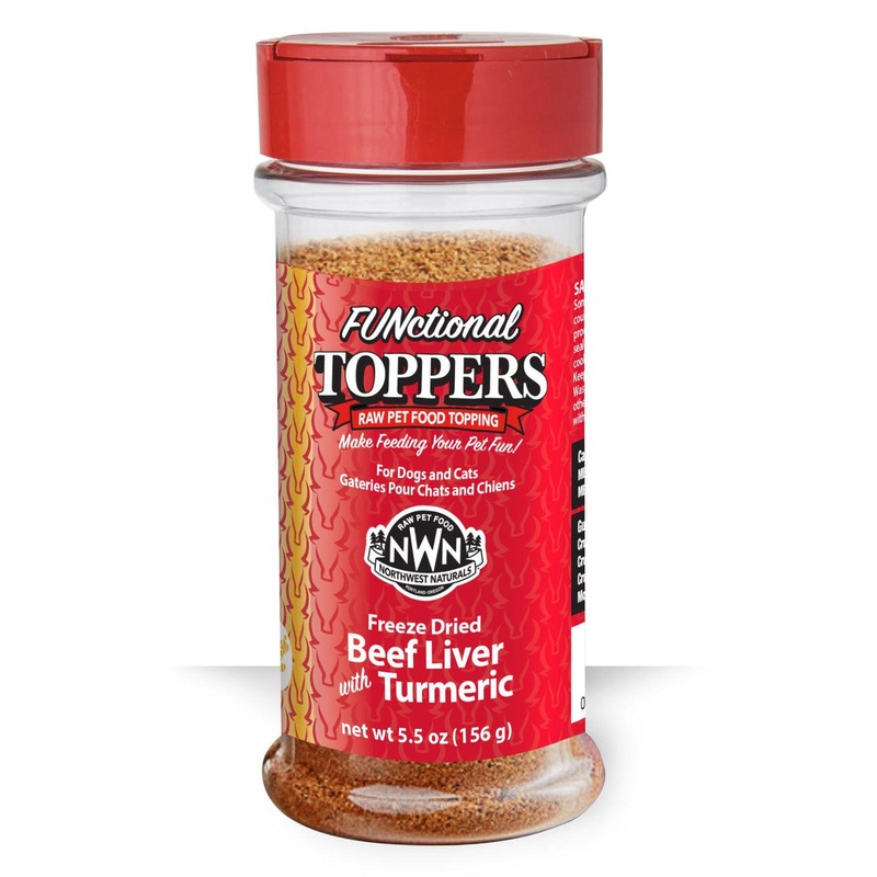 Northwest Naturals FUNctional Freeze Dried Dog & Cat Food Topper Beef Liver and Turmeric Flavor
