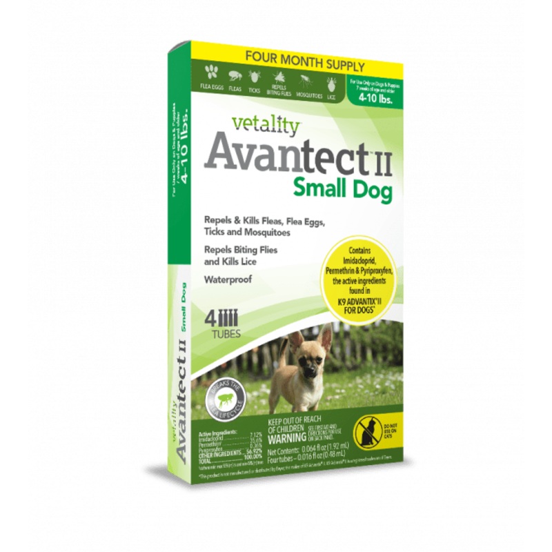 Vetality Avantect II Monthly Topical Flea and Tick Treatment for Small Dogs