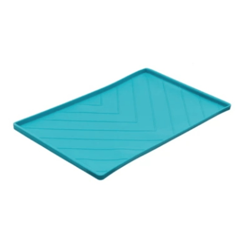Messy Mutts Silicone Bowl Mat With Raised Edge Blue
