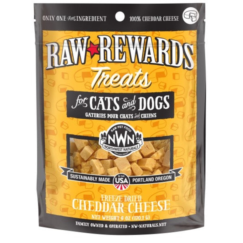 Northwest Naturals Raw Rewards Freeze-Dried Raw Cheddar Cheese Treats for Cats & Dogs