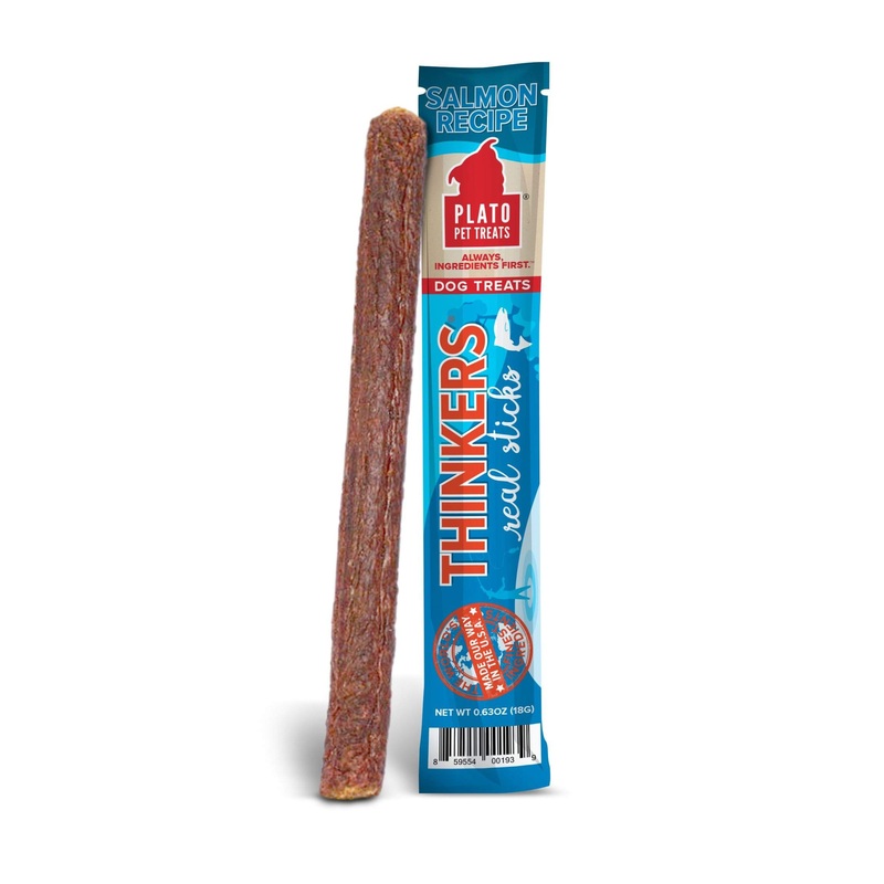Plato Thinkers Salmon Meat Single Stick Treats for Dogs