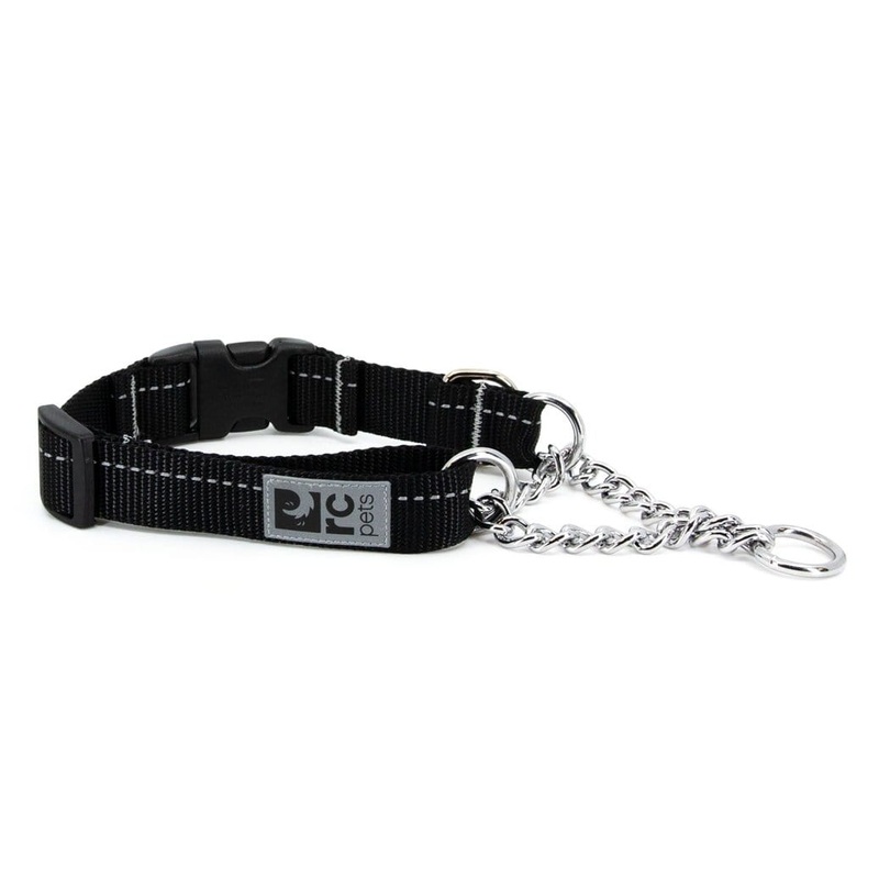 RC Pets Primary Training Clip Martingale Collar-Black  for Dogs