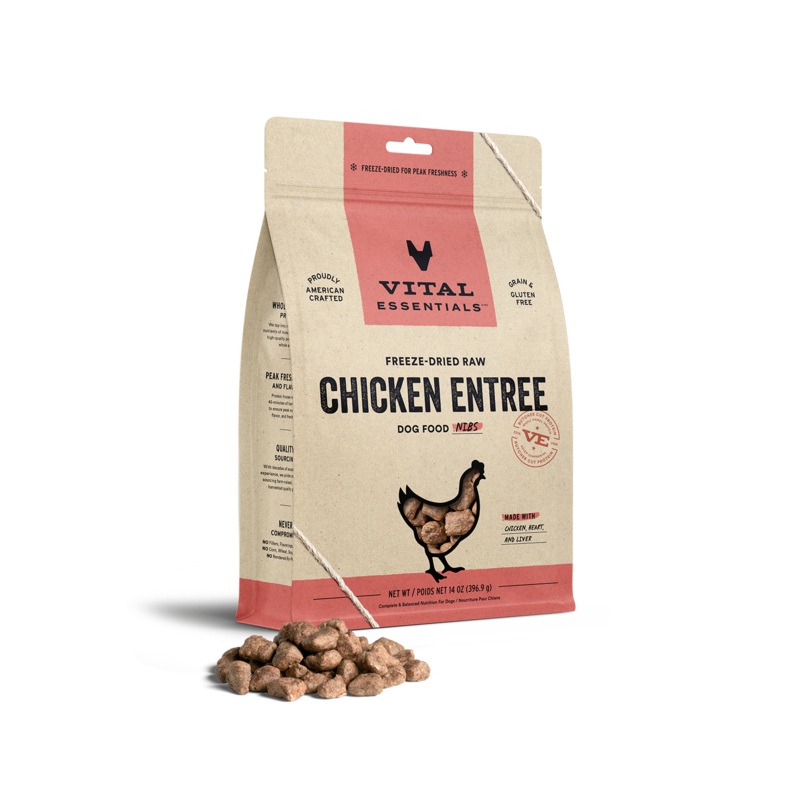 Vital Essentials Chicken Entree Nibs Freeze-Dried Raw Dog Food