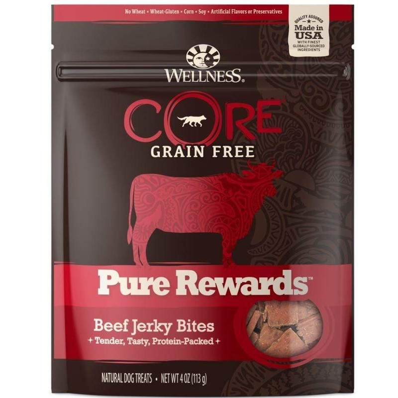 Wellness CORE Natural Grain Free Pure Rewards Beef Recipe Jerky Bites Dog Treats