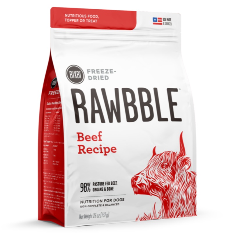 Bixbi Rawbble Freeze-Dried Beef Recipe Dog Food