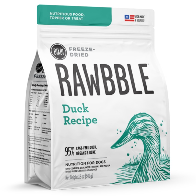 Bixbi Rawbble Freeze-Dried Duck Recipe Dog Food