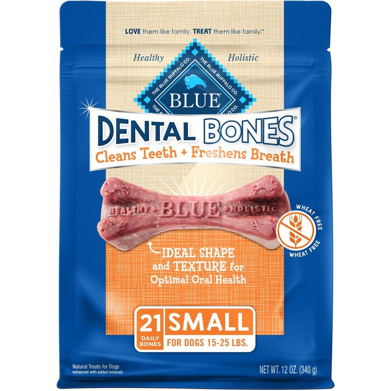 Blue Buffalo Dental Bones All Natural Rawhide-Free Small Sized Dental Dog Treats