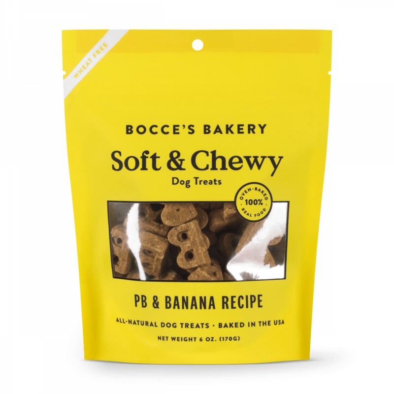 Bocce's Bakery Soft & Chewy Peanut Butter & Banana Recipe Dog Treats