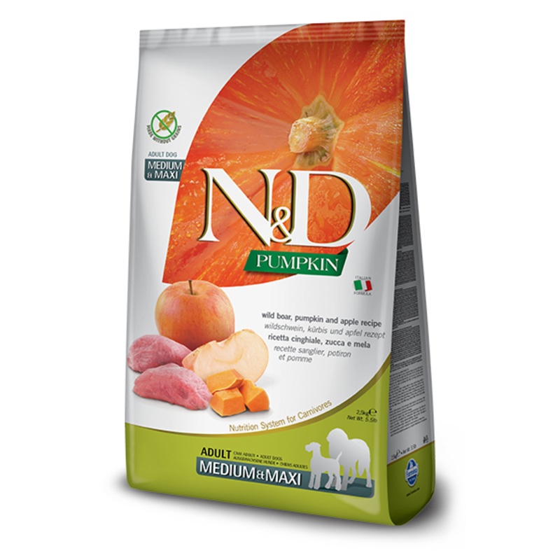 Farmina N&D Pumpkin Grain Free Boar, Pumpkin & Apple Medium & Maxi Adult Dry Dog Food