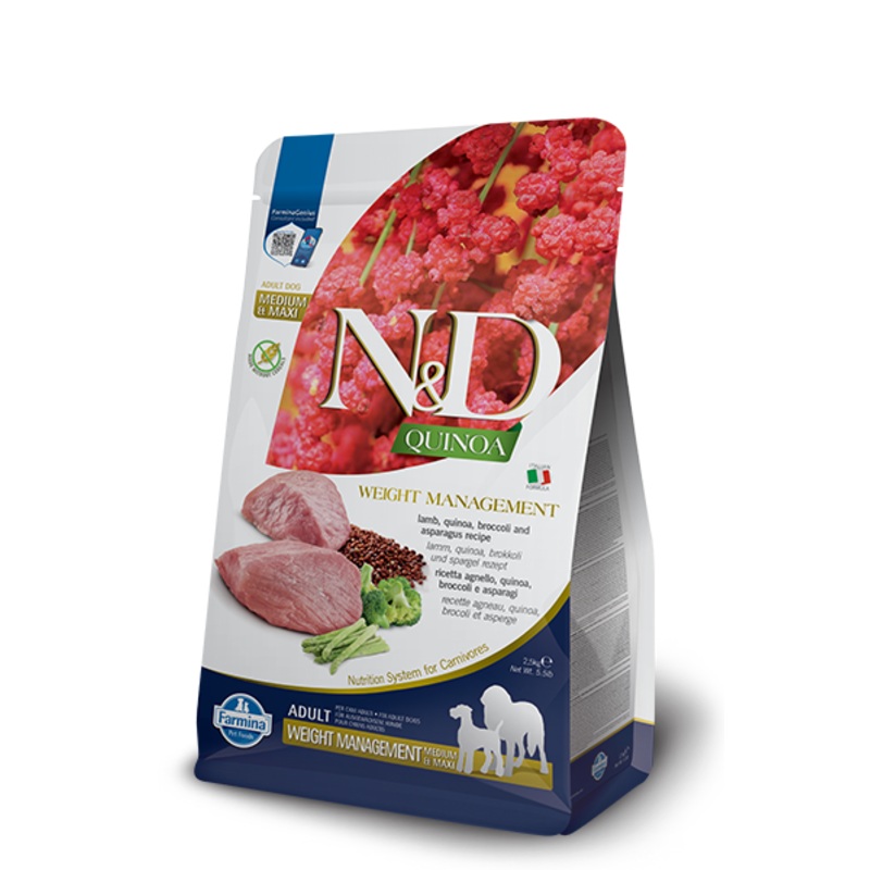 Farmina N&D Quinoa Weight Management Lamb, Quinoa & Broccoli Medium & Maxi Adult Dry Dog Food