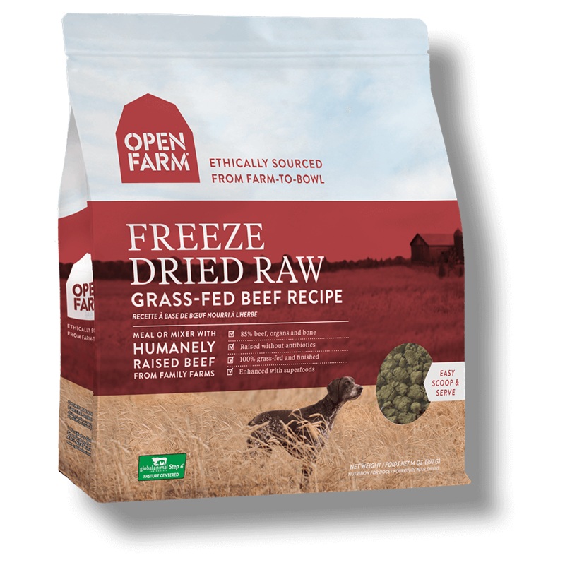 Open Farm Grain Free Grass Fed Beef Recipe Freeze Dried Raw Dog Food
