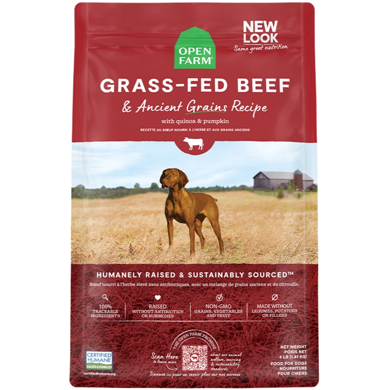 Open Farm Grass-Fed Beef Ancient Grain Dry Dog Food