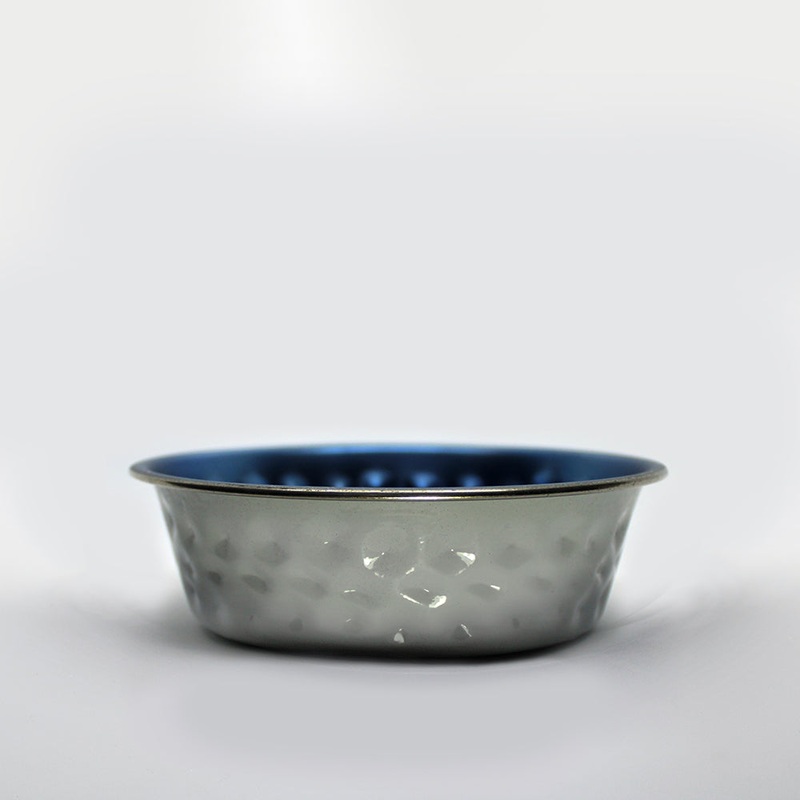 HAMMERED BOWL - METALLIC BLUE & GREY