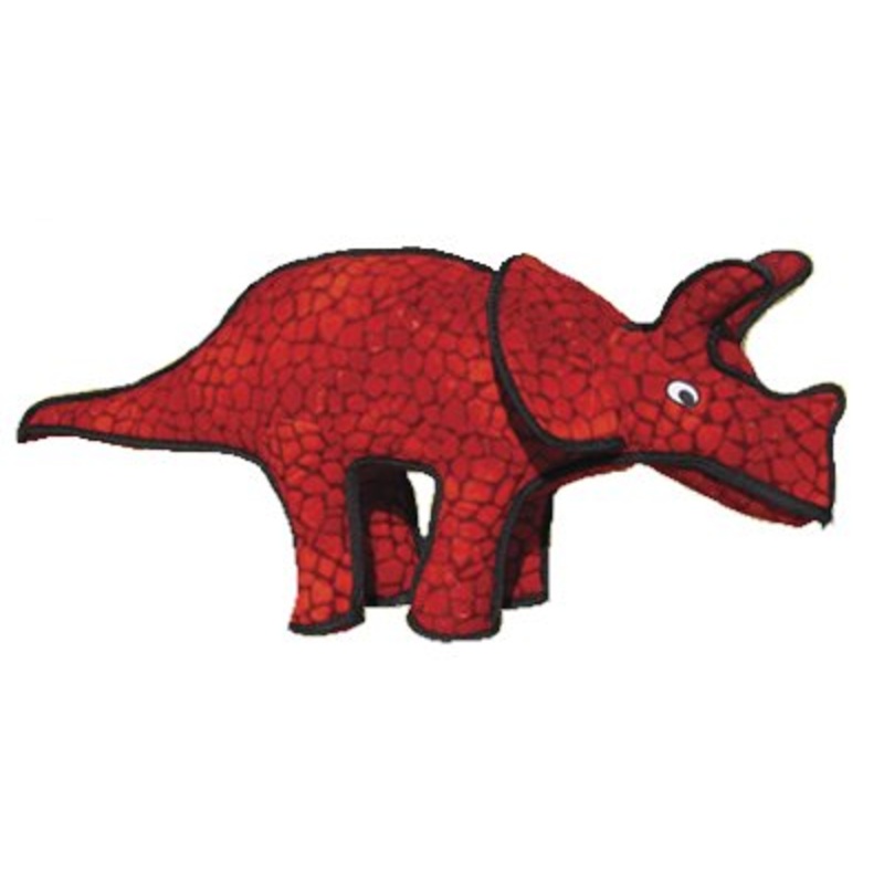 TUFFY BARNYARD - DINOSAURS TRICERATOPS - DOG TOY : EXTREME TOUGH - LARGE