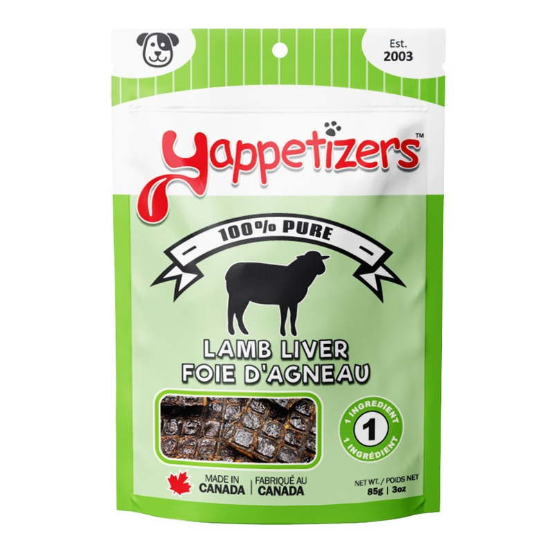 YAPPETIZER DOG TREAT DEHYDRATED LAMB LIVER