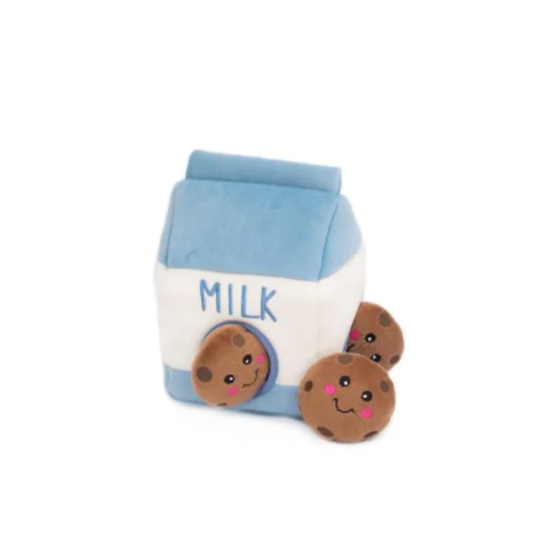 ZIPPY PAWS BURROW DOG TOY - MILK AND COOKIES