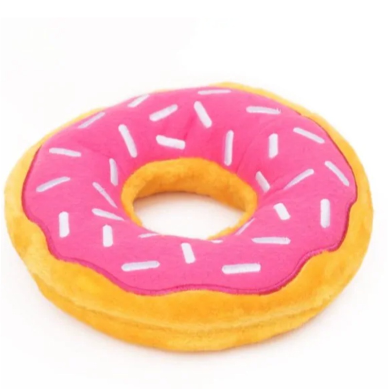 ZIPPY PAWS JUMBO DONUTZ DOG TOY - STRAWBERRY